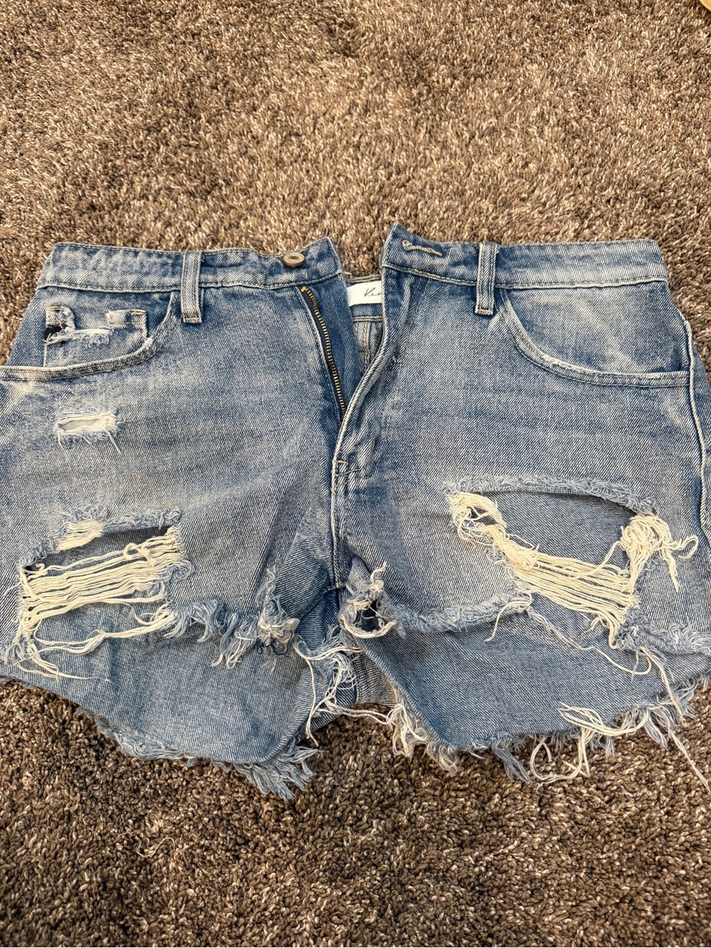 KanCan Light Blue Distressed Denim Cutoff Shorts